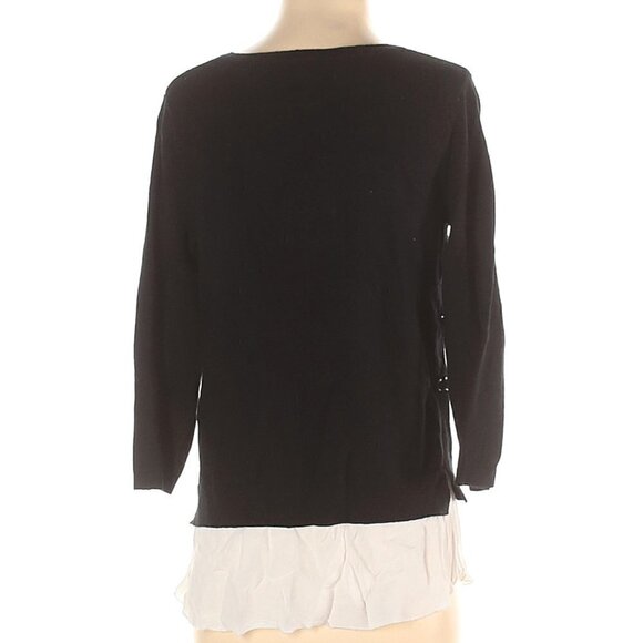 Anthropologie Angel of The North Cashmere Blend Navy Blue Layered Top Sweater - Picture 3 of 6